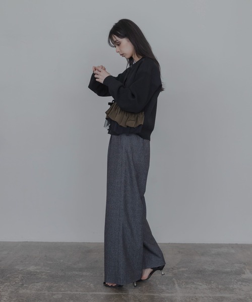 Eimee Law(エイミーロウ)の「ランダムリボンフリルニットカーデ(カーディガン/ボレロ・レディース・グレー/チャコールグレー/ブラック/ブラック系/ブラウン系/グレー系・FREE)」の18枚目の写真