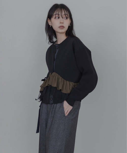 Eimee Law(エイミーロウ)の「ランダムリボンフリルニットカーデ(カーディガン/ボレロ・レディース・グレー/チャコールグレー/ブラック/ブラック系/ブラウン系/グレー系・FREE)」の20枚目の写真