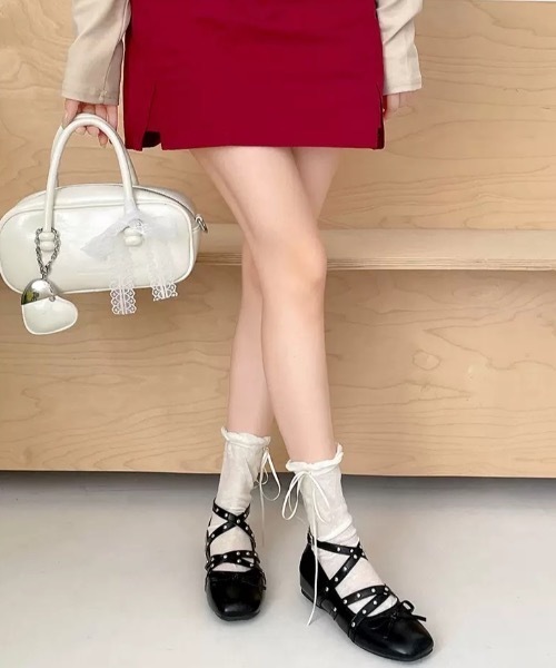 FUNdaysion(ファンデイション)の「ストラップ厚底バレエシューズ(バレエシューズ・レディース・シルバー/ブラック・23cm/23.5cm/24cm)」の15枚目の写真