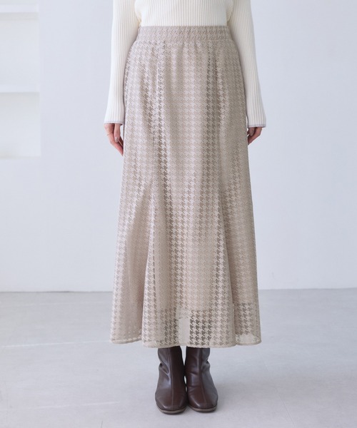 ROPE' PICNIC（ロペピクニック）の「千鳥レースマーメイドスカード（スカート・レディース・ベージュ系その他2/チャコールグレー・M/S）」の22枚目の写真
