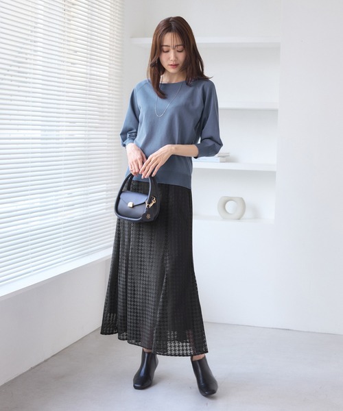 ROPE' PICNIC（ロペピクニック）の「千鳥レースマーメイドスカード（スカート・レディース・ベージュ系その他2/チャコールグレー・M/S）」の6枚目の写真