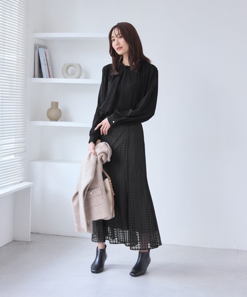 ROPE' PICNIC（ロペピクニック）の「千鳥レースマーメイドスカード（スカート・レディース・ベージュ系その他2/チャコールグレー・M/S）」の8枚目の写真
