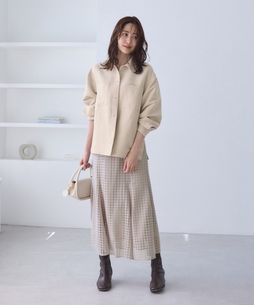 ROPE' PICNIC（ロペピクニック）の「千鳥レースマーメイドスカード（スカート・レディース・ベージュ系その他2/チャコールグレー・M/S）」の10枚目の写真