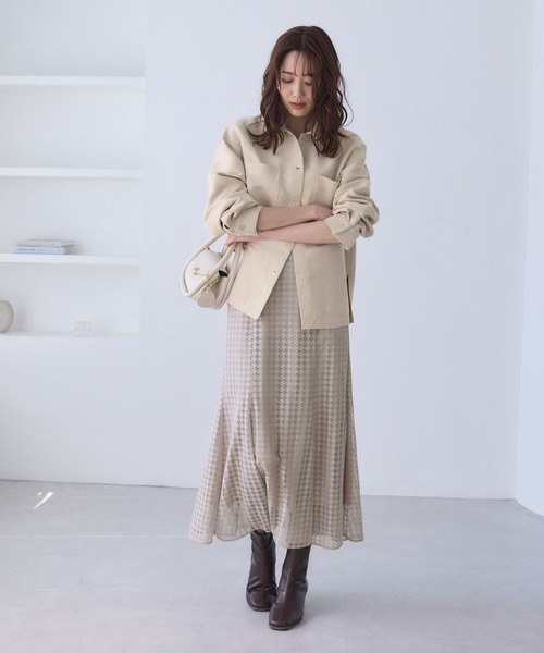 ROPE' PICNIC（ロペピクニック）の「千鳥レースマーメイドスカード（スカート・レディース・ベージュ系その他2/チャコールグレー・M/S）」の12枚目の写真