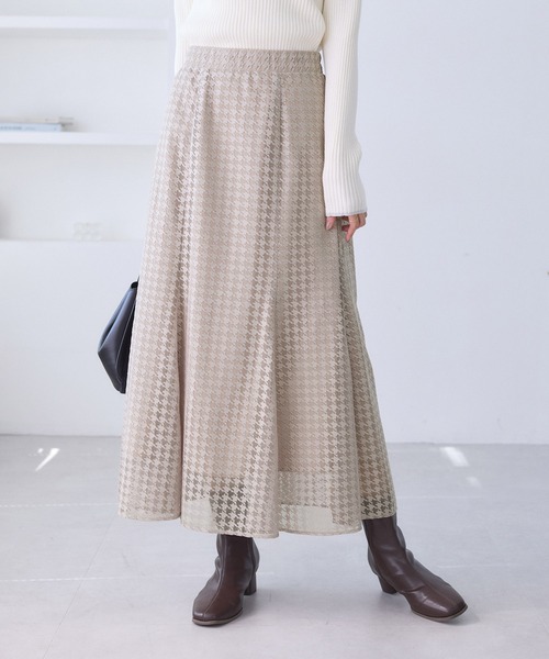 ROPE' PICNIC（ロペピクニック）の「千鳥レースマーメイドスカード（スカート・レディース・ベージュ系その他2/チャコールグレー・M/S）」の14枚目の写真