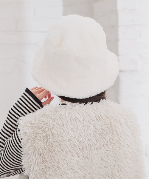 Honeys（ハニーズ）の「エコファーバケットハット（ハット・レディース・ベージュ系その他/グレー系その他/アイボリー/ブラック・FREE）」の9枚目の写真