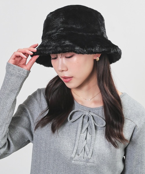 Honeys（ハニーズ）の「エコファーバケットハット（ハット・レディース・ベージュ系その他/グレー系その他/アイボリー/ブラック・FREE）」の11枚目の写真