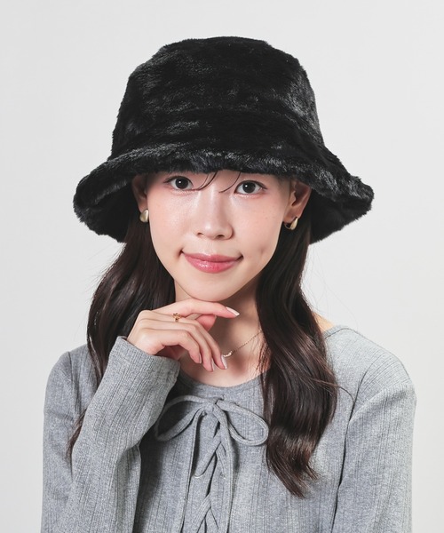 Honeys（ハニーズ）の「エコファーバケットハット（ハット・レディース・ベージュ系その他/グレー系その他/アイボリー/ブラック・FREE）」の12枚目の写真