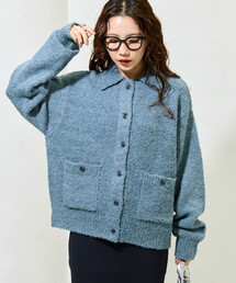 ビッグシルエット」に該当するカーディガン/ボレロ（ブルー・ネイビー