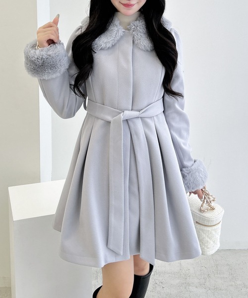 INGNI（イング）の「エコファー取り外し4Wayドーリーコート（その他アウター・レディース・オフホワイト/グレー/ブラック/ピンク・M）」の3枚目の写真