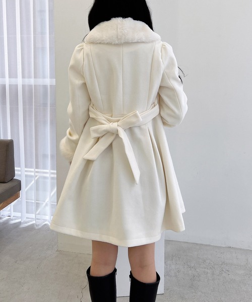 INGNI（イング）の「エコファー取り外し4Wayドーリーコート（その他アウター・レディース・オフホワイト/グレー/ブラック/ピンク・M）」の9枚目の写真