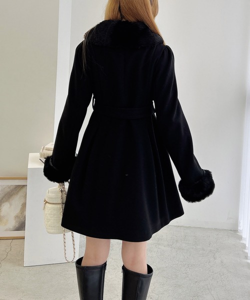 INGNI（イング）の「エコファー取り外し4Wayドーリーコート（その他アウター・レディース・オフホワイト/グレー/ブラック/ピンク・M）」の12枚目の写真