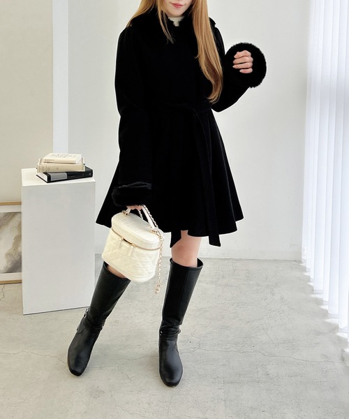 INGNI（イング）の「エコファー取り外し4Wayドーリーコート（その他アウター・レディース・オフホワイト/グレー/ブラック/ピンク・M）」の14枚目の写真