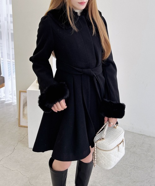 INGNI（イング）の「エコファー取り外し4Wayドーリーコート（その他アウター・レディース・オフホワイト/グレー/ブラック/ピンク・M）」の17枚目の写真