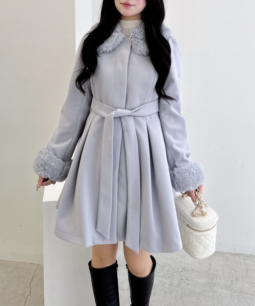 INGNI（イング）の「エコファー取り外し4Wayドーリーコート（その他アウター・レディース・オフホワイト/グレー/ブラック/ピンク・M）」の18枚目の写真