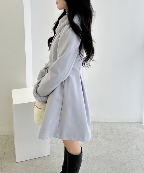 INGNI（イング）の「エコファー取り外し4Wayドーリーコート（その他アウター・レディース・オフホワイト/グレー/ブラック/ピンク・M）」の20枚目の写真