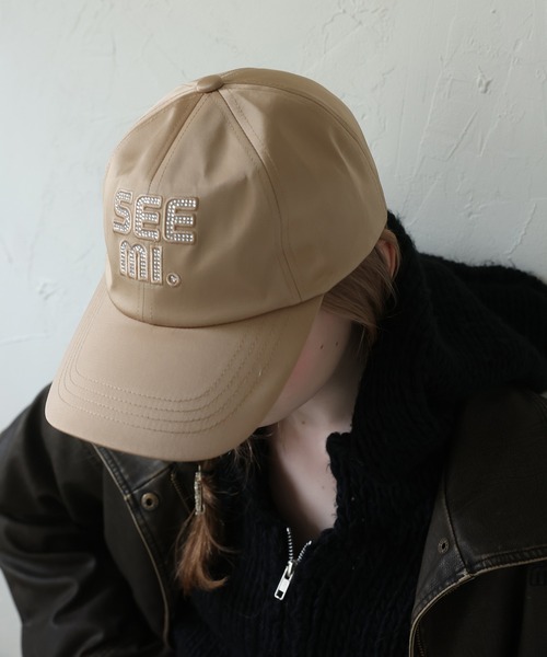 Seemi. byNICECLAUP（ シーミーバイナイスクラップ）の「【Seemi.】ビジュ―ロゴキャップ（キャップ・レディース・アイボリー/ベージュ/キャメル・FREE）」の11枚目の写真