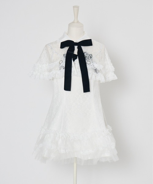 Lace & frill cape one piece（ワンピース）｜AVENCHUMU