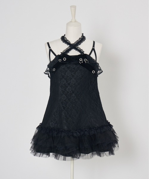 ワンピース AVENCHUMU Lace & frill cape one piece Lace & frill cape one piece（ワンピース）｜AVENCHUMU