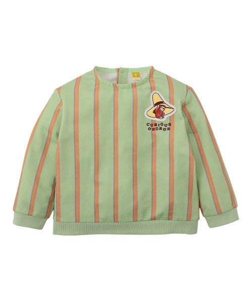 セール】【おさるのジョージ X moimoln】オンブレストライプクルー