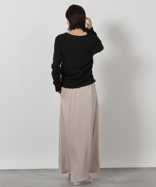 LAKOLE(ラコレ)の「ワッフルレイヤード長袖 / 598884(Tシャツ/カットソー・レディース・レッド/アイボリー/ブラック・FREE)」の9枚目の写真