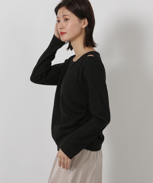 LAKOLE(ラコレ)の「ワッフルレイヤード長袖 / 598884(Tシャツ/カットソー・レディース・レッド/アイボリー/ブラック・FREE)」の10枚目の写真