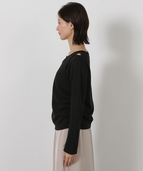 LAKOLE(ラコレ)の「ワッフルレイヤード長袖 / 598884(Tシャツ/カットソー・レディース・レッド/アイボリー/ブラック・FREE)」の15枚目の写真