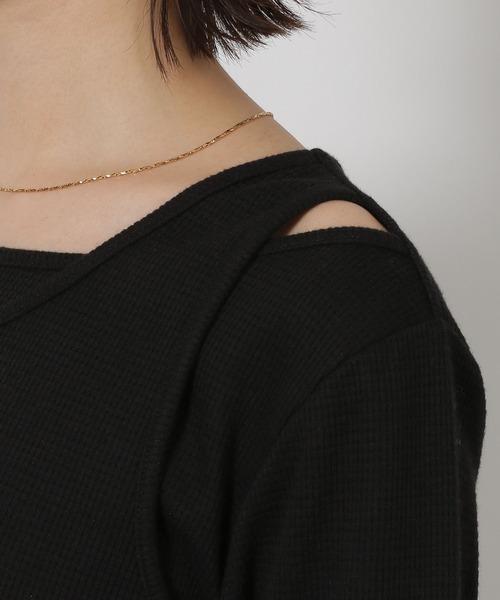 LAKOLE(ラコレ)の「ワッフルレイヤード長袖 / 598884(Tシャツ/カットソー・レディース・レッド/アイボリー/ブラック・FREE)」の18枚目の写真