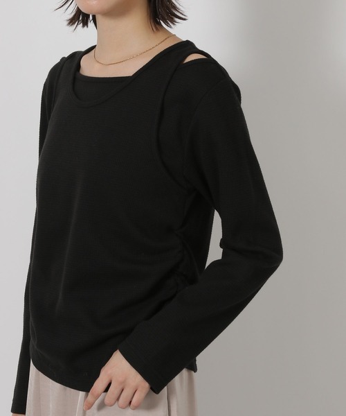 LAKOLE(ラコレ)の「ワッフルレイヤード長袖 / 598884(Tシャツ/カットソー・レディース・レッド/アイボリー/ブラック・FREE)」の19枚目の写真