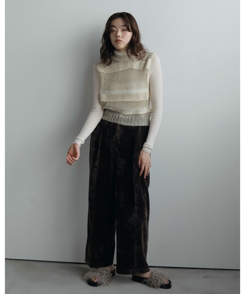 アンヌーク　anuke Lowgauge Short Knitニットベスト anuke（アンヌーク）の「Border Knit Vest（ベスト）」 - WEAR