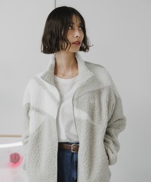 Reebok/リーボック ベクター ボアフリース フリースJK/ビッグロゴモコモコブルゾン ブランドロゴ 冬服
