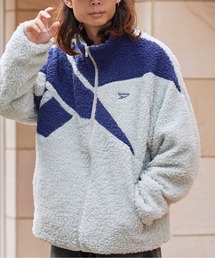 Reebok/リーボック ベクター ボアフリース フリースJK/ビッグロゴモコモコブルゾン ブランドロゴ 冬服