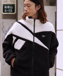 Reebok/リーボック ベクター ボアフリース フリースJK/ビッグロゴモコモコブルゾン ブランドロゴ 冬服