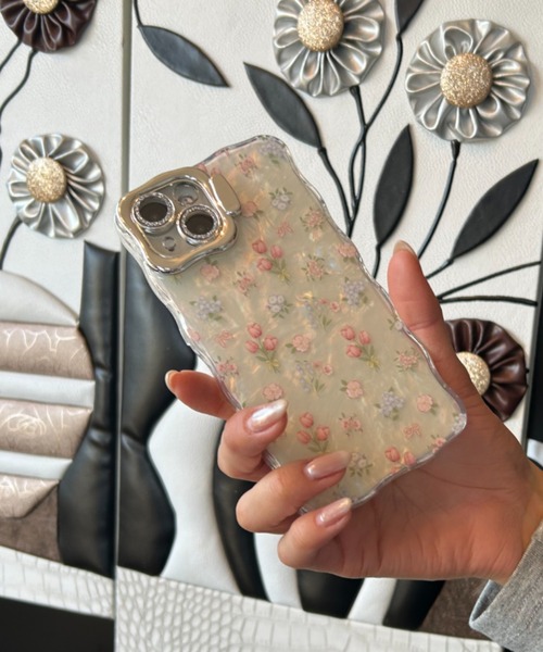 セール】小花柄 立体フラワー クリア スタンド / なみなみフレーム