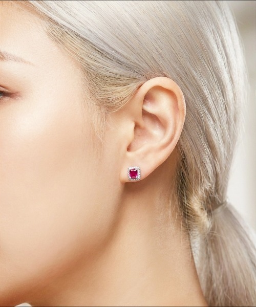 Burner(バーナー)の「【blatto 925silver】シルバー925 スクエアカット レッドジルコニアミニピアス esm-pierce-20-11【RBTS】(ピアス(両耳用)・レディース・シルバー/ゴールド・FREE)」の7枚目の写真
