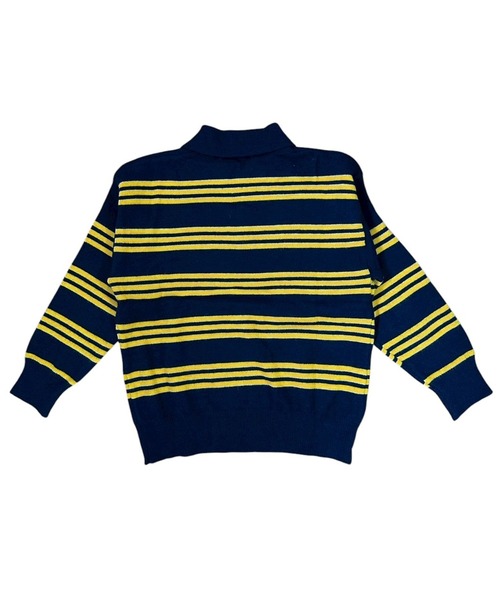 VIBGYOR（ヴィブジョー）の「マルチボーダーラガーシャツ ポロニット/韓国 オーバーサイズ (CZ)（ニット/セーター・レディース・ブラック/イエロー・FREE）」の17枚目の写真