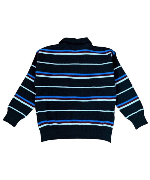 VIBGYOR（ヴィブジョー）の「マルチボーダーラガーシャツ ポロニット/韓国 オーバーサイズ (CZ)（ニット/セーター・レディース・ブラック/イエロー・FREE）」の19枚目の写真