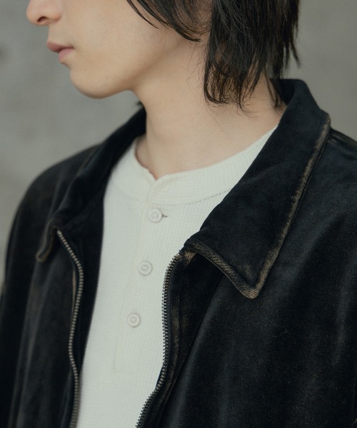 セール】コットンベロアパウダー加工ブルゾン（Tシャツ/カットソー