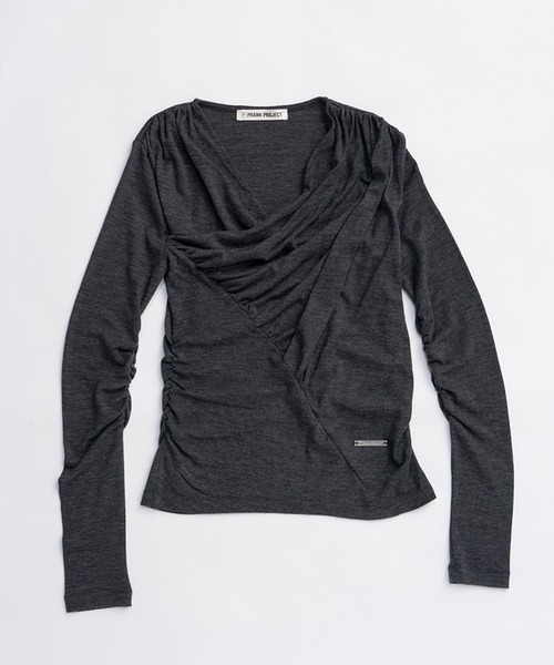 PRANK PROJECT（プランクプロジェクト）の「ドレープクロストップス / Drape Cross-Over Top（その他トップス・レディース・イエロー/チャコールグレー・FREE）」の15枚目の写真