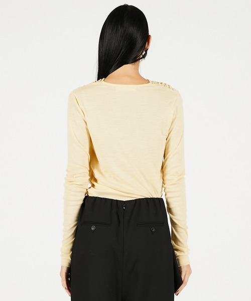 PRANK PROJECT（プランクプロジェクト）の「ドレープクロストップス / Drape Cross-Over Top（その他トップス・レディース・イエロー/チャコールグレー・FREE）」の10枚目の写真