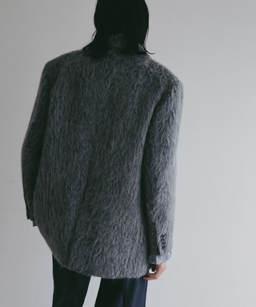 MANOF(マノフ)の「SHAGGY TAILORED OVER JACKET(テーラードジャケット・レディース・ブラウン/グレー・S/M)」の8枚目の写真