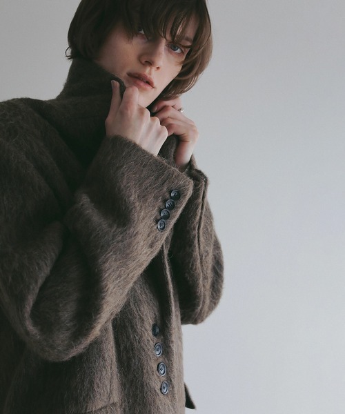 MANOF(マノフ)の「SHAGGY TAILORED OVER JACKET(テーラードジャケット・レディース・ブラウン/グレー・S/M)」の12枚目の写真