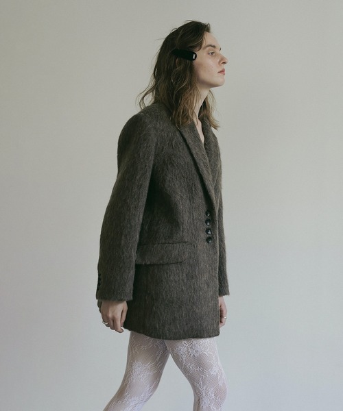 MANOF(マノフ)の「SHAGGY TAILORED OVER JACKET(テーラードジャケット・レディース・ブラウン/グレー・S/M)」の21枚目の写真