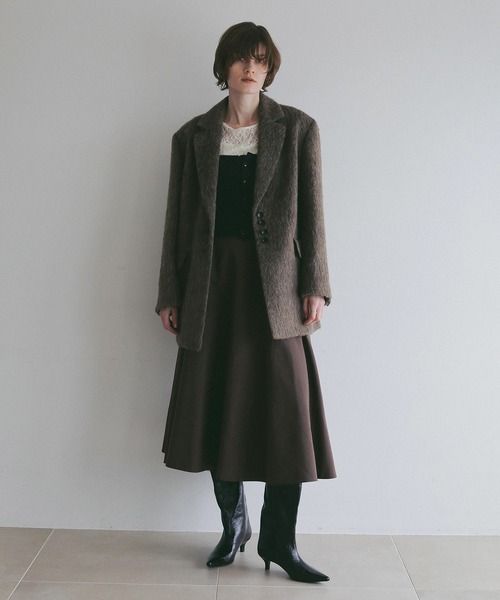 MANOF(マノフ)の「SHAGGY TAILORED OVER JACKET(テーラードジャケット・レディース・ブラウン/グレー・S/M)」の14枚目の写真