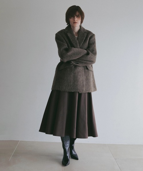 MANOF(マノフ)の「SHAGGY TAILORED OVER JACKET(テーラードジャケット・レディース・ブラウン/グレー・S/M)」の15枚目の写真