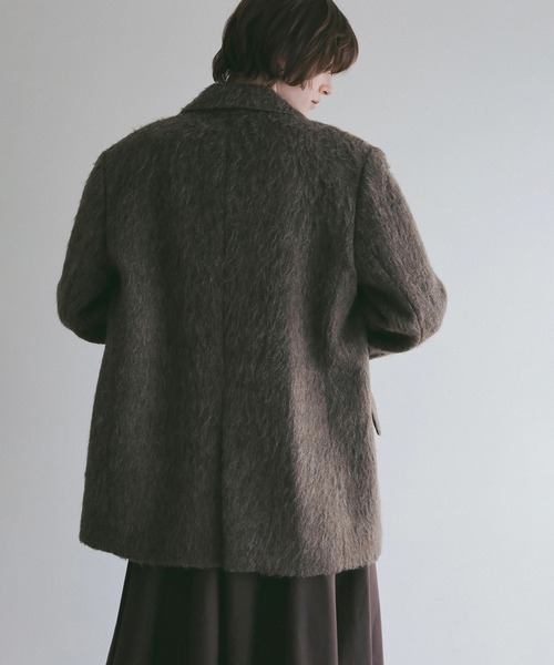 MANOF(マノフ)の「SHAGGY TAILORED OVER JACKET(テーラードジャケット・レディース・ブラウン/グレー・S/M)」の9枚目の写真