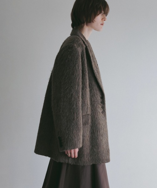 MANOF(マノフ)の「SHAGGY TAILORED OVER JACKET(テーラードジャケット・レディース・ブラウン/グレー・S/M)」の18枚目の写真
