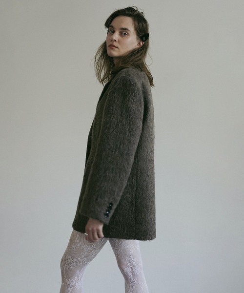 MANOF(マノフ)の「SHAGGY TAILORED OVER JACKET(テーラードジャケット・レディース・ブラウン/グレー・S/M)」の22枚目の写真