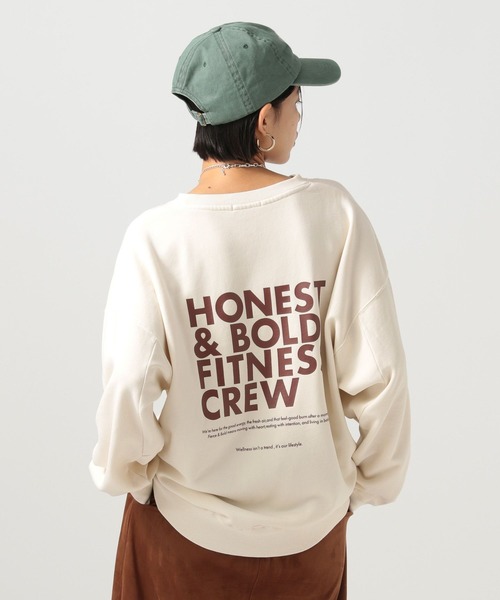 BAYFLOW（ベイフロー）の「[サイズ感がアップデート]ピグメントロゴスウェット（スウェット・レディース・オフホワイト/チャコール/マスタード/ブラウン/グリーン/レッド・SMALL/MEDIUM）」の10枚目の写真