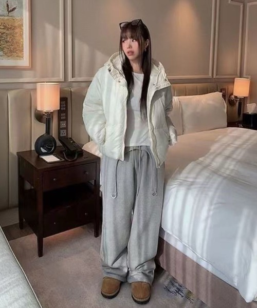 STAY MOTION（ステイモーション）の「【WEB限定】レイヤードスウェットパンツ［韓国ファッション カジュアル］（スウェットパンツ・レディース・グレー/ブラック・F）」の5枚目の写真
